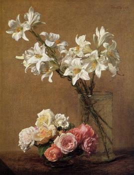 Henri Fantin-Latour : Roses and Lilies